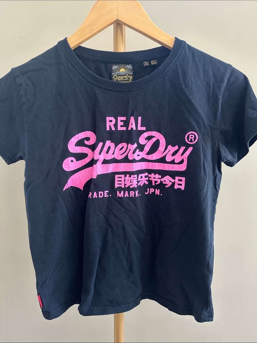 Superdry Ladies Navy & Pink Baby Tee EU 38 / US 6